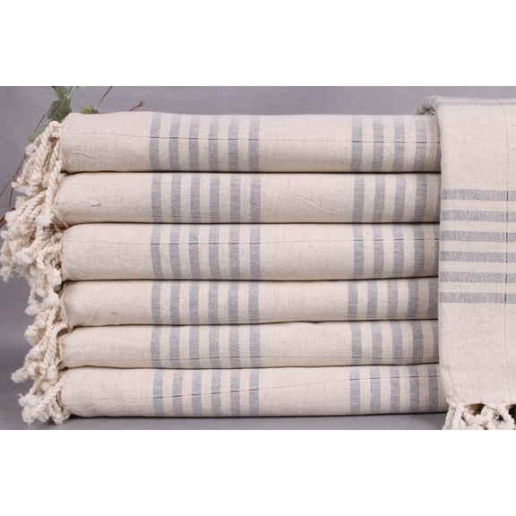 Monogram Beach Towel, Monogrammed Beach Towel, Gray Towel, Striped Towel, 40x71 Inches Linen Towel, Boho Beach Towel, Guest Towel,