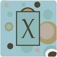 thumbnail image 1 of Monogram - Blue Dots Foam Coasters Initial Letter X, Set - 4, 1 of 1