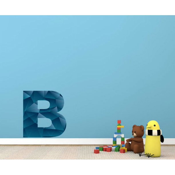 Monogram Blue Letter B Wall Decal Vinyl Decal Car Decal Idcolorb