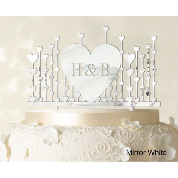 Monogram Cake Topper First Name Initial Heart Cake Topper