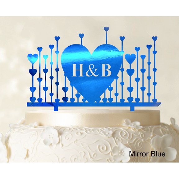 Monogram Cake Topper First Name Initial Heart Cake Topper