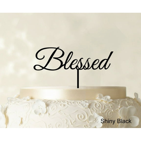 "Monogram Cake Topper Personalized Shiny Black Cake Topper Color Option Available 5""-7"" Inches Wide"