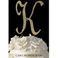thumbnail image 1 of Monogram Cake Toppers - Gold Rhinestone - K, 1 of 1