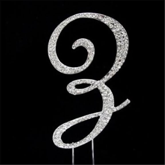 Monogram Cake Toppers - Silver Rhinestone - Z