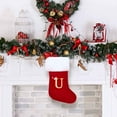 thumbnail image 1 of Monogram Christmas Stockings, Monogram Christmas Stockings with Letters,Red Velvet with Soft Plush Cuff Embroidered Xmas Stockings,Personalized Stocking Decorations for Holiday Season Decor, 1 of 9