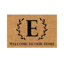 Monogram Coir Doormat Letter Front Door Mat for Outdoor Indoor Entrance 24x16 Inches Non-Slip Backing Doorway Mat for Porch Patio Floor New Home Decor Housewarming Gift