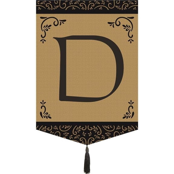Monogram D Tassel Burlap Garden Flag