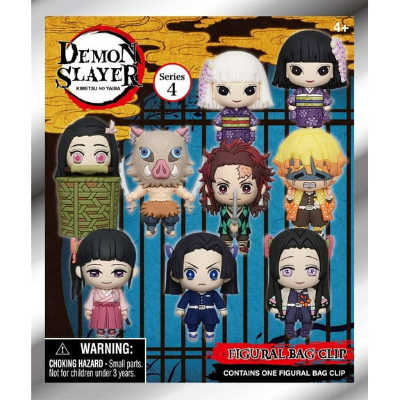Monogram Demon Slayer Keychain Key Ring Bag, 3 Pieces