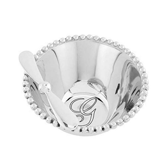 Mud Pie Initial Aluminum Dip Bowl Set of 2 (J)