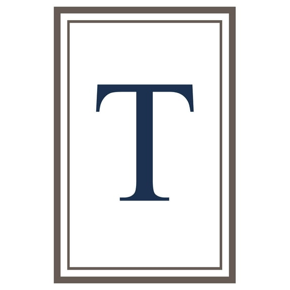 Monogram, Estate, Gray and Blue, T (9x12 Wall Art Print, Home Decor)