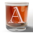 thumbnail image 1 of Monogram Etched Letter A 10oz Whiskey Rocks Glass Bourbon Scotch Lowball Old Fashioned Gifts for Him for Groomsmen for Husband, 1 of 1