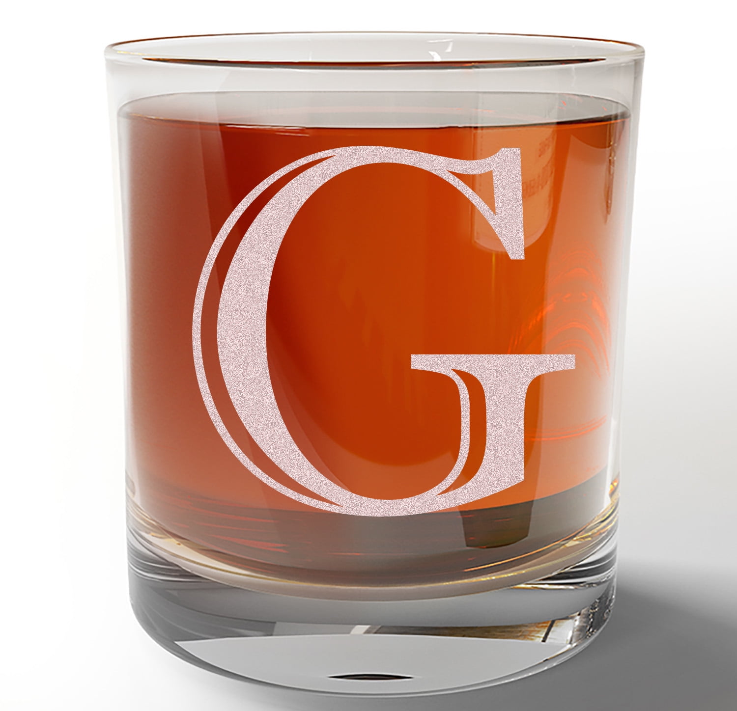 Monogram Etched Letter G 11oz Whiskey Rocks Glass Bourbon Scotch Lowball Old Fashioned Gifts for Him for Groomsmen for Husband - Walmart.com