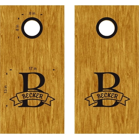 Monogram Family Name Cornhole Board Vinyl Decal Sticker