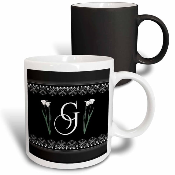 3drose, Monogram - G, 11oz Magic Transforming Mug
