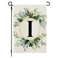 thumbnail image 1 of Monogram Garden Flag – Double Sided 11.8x17.6 Inch Personalized Last Name Initial Yard Flag, Outdoor Fade-Resistant Burlap Hanging Decor for Porch/Camper (Letter C, Green Floral Plant Design), 1 of 1