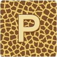 thumbnail image 1 of Monogram - Giraffe Foam Coasters, Initial Letter P - Set 4, 3.5 x 3.5 In., 1 of 1