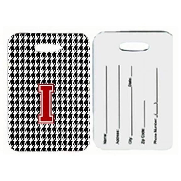 Monogram - Houndstooth Black Initial I Monogram Initial Luggage Tag, Pair - 2