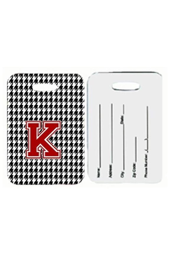 Monogram - Houndstooth Black Initial K Monogram Initial Luggage Tag- Pair - 2