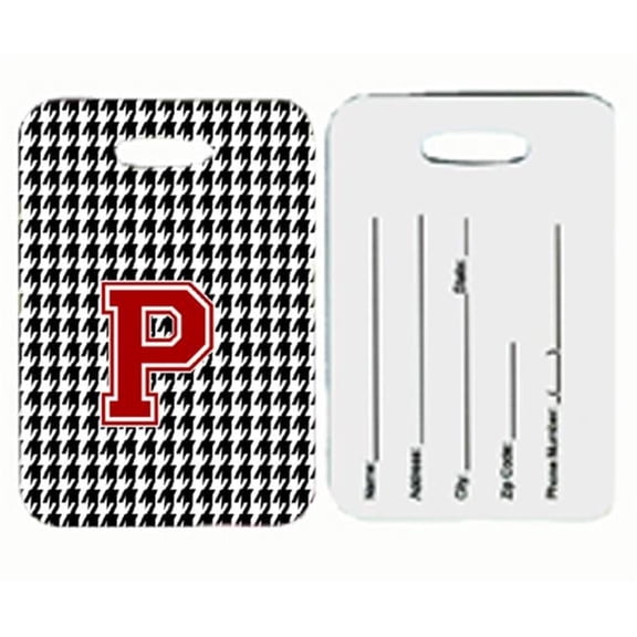 Monogram - Houndstooth Black Initial P Monogram Initial Luggage Tag- Pair - 2