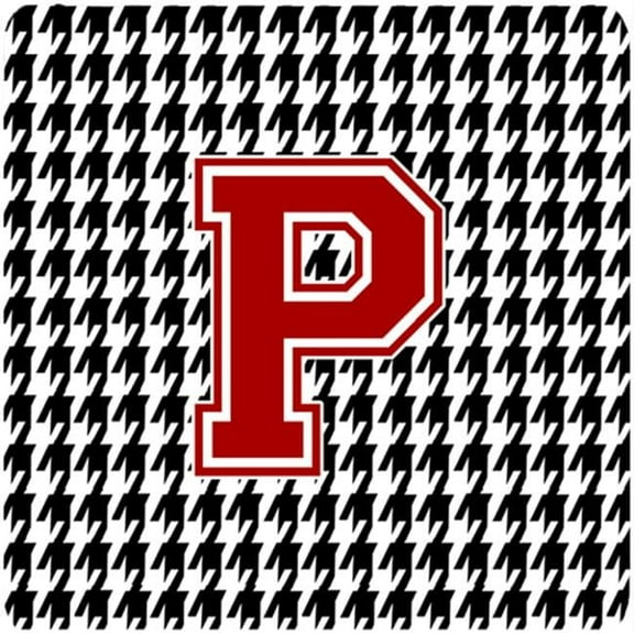 Monogram - Houndstooth Foam Coasters Initial P, Set - 4