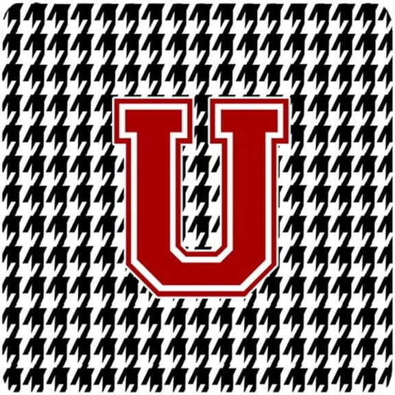Monogram - Houndstooth Foam Coasters Initial U, Set - 4