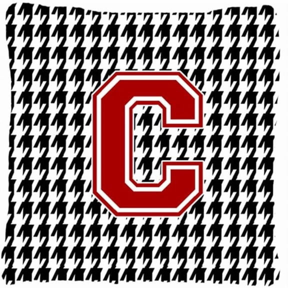 Monogram - Initial C Houndstooth Decorative Fabric Pillow 14 x 14 in.