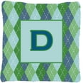 thumbnail image 1 of Monogram - Initial D Blue Argoyle Indoor & Outdoor Decorative Fabric Pillow - 14 x 14 in., 1 of 1