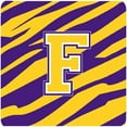thumbnail image 1 of Monogram - Initial F Tiger Stripe - Purple Gold Foam Coasters, Set - 4, 1 of 1