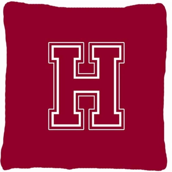 Monogram Initial H Maroon And White Decorative Fabric Pillow