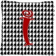 thumbnail image 1 of Monogram Initial I Houndstooth Black Fabric Decorative Pillow - 14 x 14 in., 1 of 1