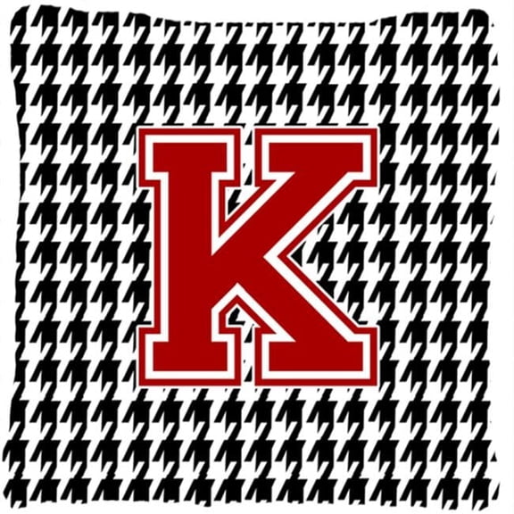 Monogram - Initial K Houndstooth Decorative Fabric Pillow