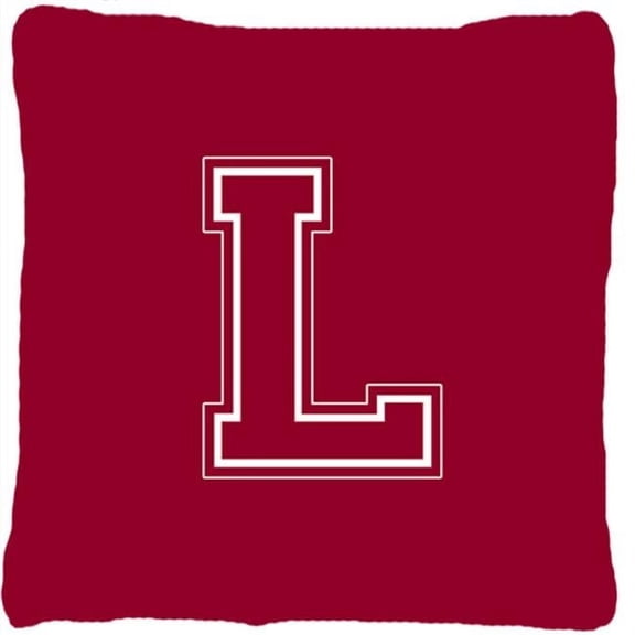 Monogram Initial L Maroon And White Decorative Fabric Pillow
