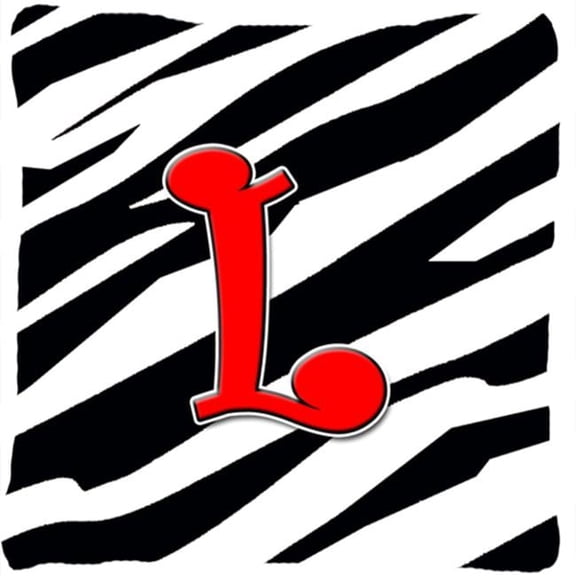 Monogram Initial L Zebra Red Decorative Fabric Pillow