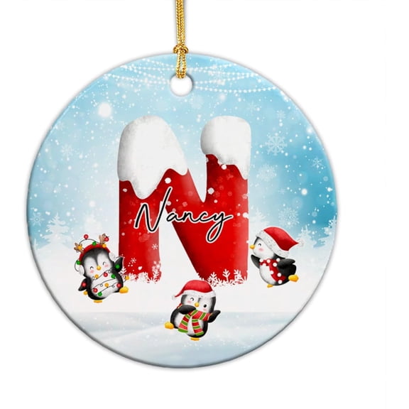 Monogram Initial Letter F Christmas Tree Ornaments, Personalized Alphabet F Xmas Ceramic Ornament 2025, Custom Monogram, Initial Letter F Holiday Present, Xmas Hanging Tree Decorations kjHaEL