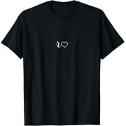 Monogram Initial Letter R Heart Outline Minimalist Design T-Shirt