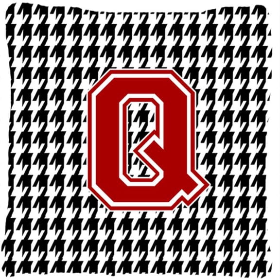 Monogram - Initial Q Houndstooth Decorative Fabric Pillow - 14 x 14 in.