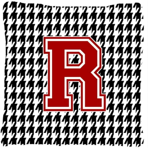 Monogram - Initial R Houndstooth Decorative Fabric Pillow 14 x 14 in.