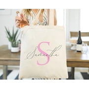 Monogram Initial Tote Bag Personalized Name Tote Bag Custom Tote Personalized Shopper Tote