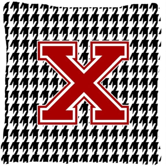 Monogram - Initial X Houndstooth Decorative Fabric Pillow 14 x 14 in.