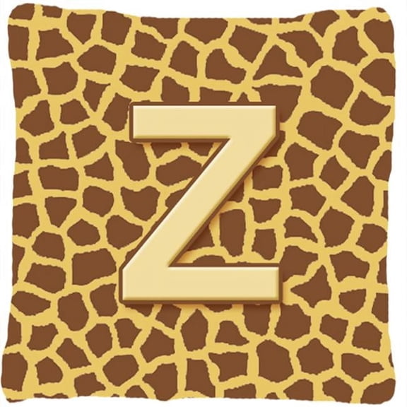 Monogram Initial Z Giraffe Decorative Fabric Pillow