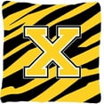 thumbnail image 1 of Monogram Initial x Tiger Stripe - Black Gold Decorative Fabric Pillow, 1 of 1