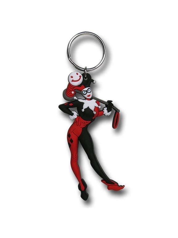 Harley Quinn Batman Laser Cut Rubber Keychain New