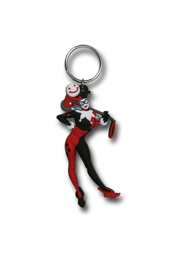 Harley Quinn Batman Laser Cut Rubber Keychain New