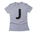 thumbnail image 1 of Monogram - J - Letter in Stately Black Women's Cotton Grey T-Shirt, 1 of 2