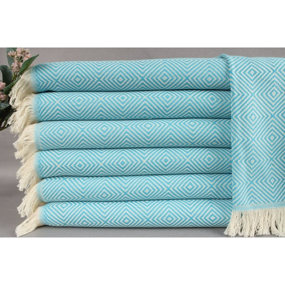 Monogram Kitchen Towel, Cotton Tea Towel, Turquoise Towel, Diamond Towel, 20x28 Inches Gift For Him, Decor Towel, Camping Towel,