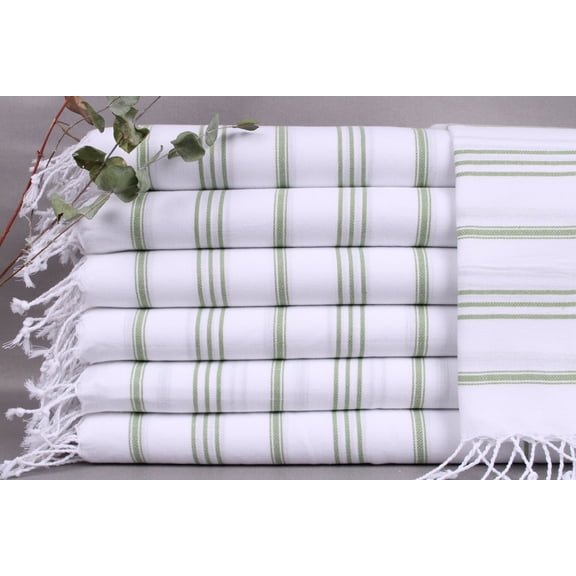 Monogram Kitchen Towel, Hanging Kitchen Hand Towel, Khaki Green Towel, Striped Towel, 24x36 Inches Gift For Her, Little Towel, Tea Towel,