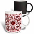 thumbnail image 1 of 3drose, Monogram L in Vivid Rich Red and White Swirl Hues, 11oz Magic Transforming Mug, 1 of 7