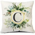 thumbnail image 1 of Monogram Letter A Throw Pillow Covers Floral 18x18 Inch Greenery Spring Pillows Decorative Throw Pillows Pillowcase Summer Farmhouse Decor for Couch Sofa FamiLa Name Initial Pillow Case, 1 of 4