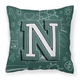 thumbnail image 1 of Monogram Letter Back to School Fabric Decorative Pillow, 1 of 4