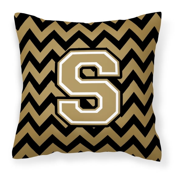 Monogram Letter Chevron Fabric Decorative Pillow
